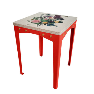 Kruk of Bijzettafel Bloemen_Rood