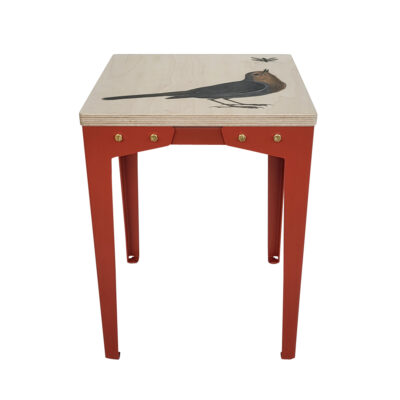 Kruk of Bijzettafel Roodborstje Voorkant Rood