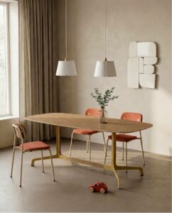 Tafel Vlas en stoelen Planq